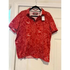 Men's red Ted Baker short sleeve shirt sz S #541